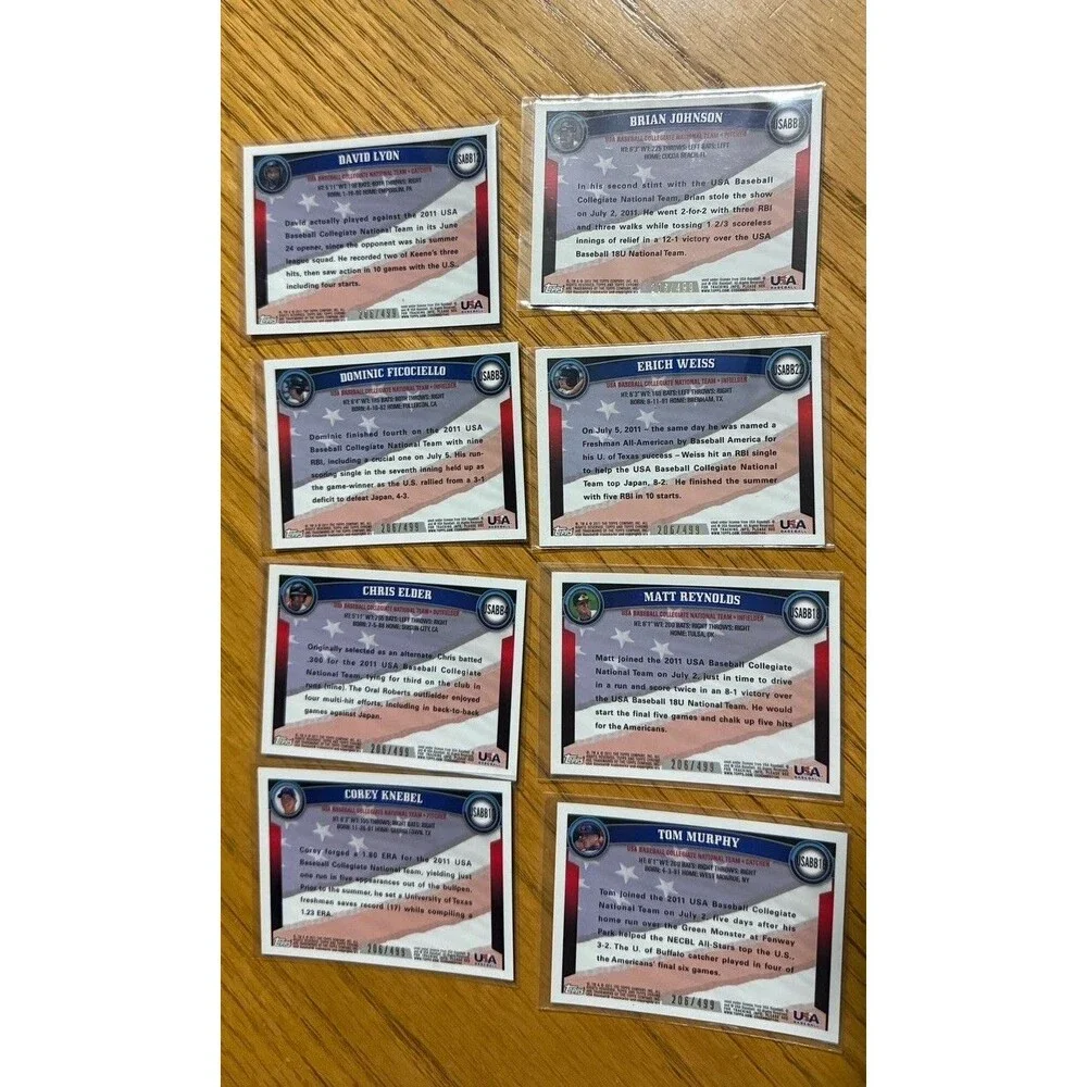 Team USA Baseball Card Relic Lot 14 Topps Chrome 2011 Insert Set Lot